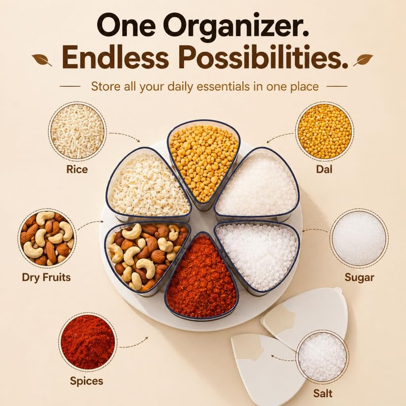 Transparent Grain Storage Container With Rotating Base